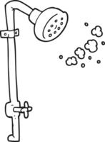 drawn black and white cartoon shower png