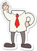 sticker of a cartoon headless businessman png