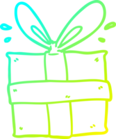 cold gradient line drawing of a wrapped gift png