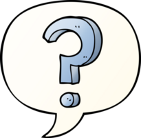 cartoon question mark with speech bubble in smooth gradient style png