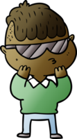 cartoon boy wearing sunglasses png