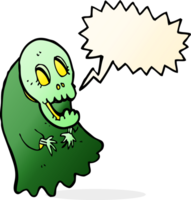 cartoon spooky ghoul with speech bubble png