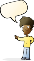 cartoon man pointing with speech bubble png