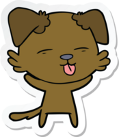 autocollant d'un chien de dessin animé qui sort la langue png