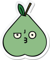 autocollant d'une poire verte de dessin animé mignon png