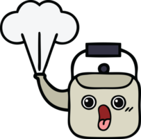 cute cartoon of a steaming kettle png