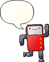 cartoon robot with speech bubble in smooth gradient style png