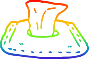 rainbow gradient line drawing of a cartoon toilet wipes png