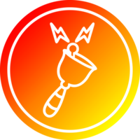 rinkelen klok circulaire icoon met warm helling af hebben png