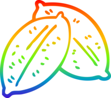 rainbow gradient line drawing of a cartoon leaf png