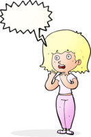 cartoon shocked woman with speech bubble png