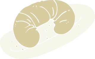 flat color illustration of croissant png