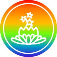 magical flower circular icon with rainbow gradient finish png