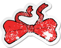 retro distressed sticker of a cartoon bow tie png