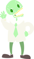 flat color illustration of zombie businessman png
