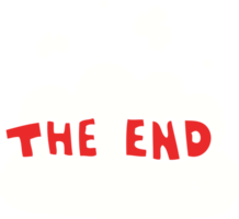 cartoon doodle wording the end png