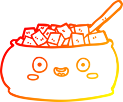 warm gradient line drawing of a cute cartoon bowl of sugar png