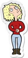 sticker of a cartoon woman looking upwards png