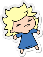 sticker cartoon illustration of a cute kawaii girl png