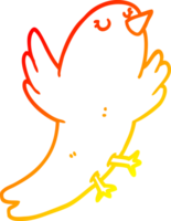 warm Gradient Linie Zeichnung von ein Karikatur Vogel png