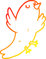 warm gradient line drawing of a cartoon bird png