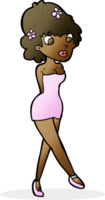 cartoon woman posing in dress png