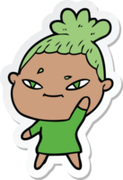 sticker of a cartoon woman png