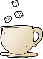 cartone animato tè tazza con zucchero cubi png