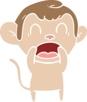 singe de dessin animé de style couleur plat criant png