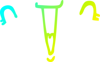 cold gradient line drawing of a cute cartoon face png