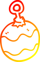 warm gradient line drawing of a cartoon christmas bauble png