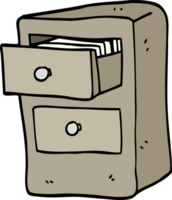 hand drawn doodle style cartoon drawers of files png