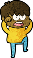 menino de desenho animado preocupado png