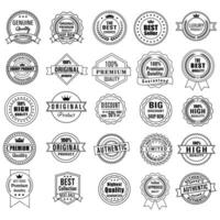 Set of Quality Badges and Labels Design Elements. Golden badge labels and laurel retro vintage collection. Emblem premium luxury logo in retro style template badges collection. vector