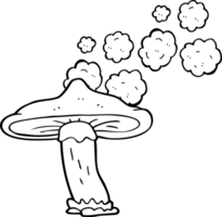 gezeichnet schwarz und Weiß Karikatur Pilz png