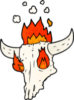 spooky flaming animals skull cartoon png