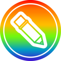 simple pencil icon with rainbow gradient finish png