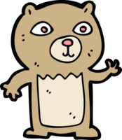 cartoon waving teddy bear png