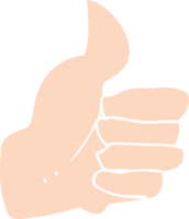 flat color illustration of thumbs up symbol png