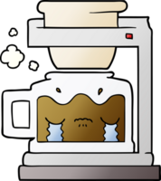 tecknad serie gråt filtrera kaffe maskin png