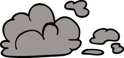 dessin animé doodle nuage d'orage png