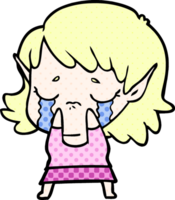 cartoon crying elf girl png