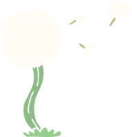 cartoon doodle blowing dandelion png