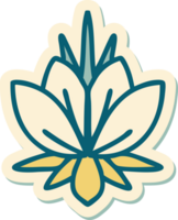 sticker of tattoo in traditional style of a water lily png