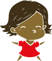 mujer de dibujos animados de estilo de color plano png