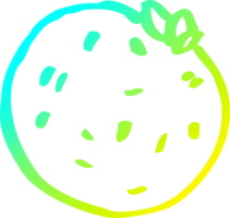 cold gradient line drawing of a cartoon grapefruit png