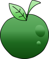 gradiente sombreado peculiar desenho animado maçã png