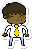 sticker of a cartoon happy boy png