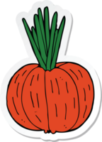 sticker of a cartoon vegetable png