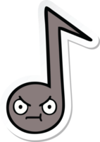 sticker of a cute cartoon musical note png